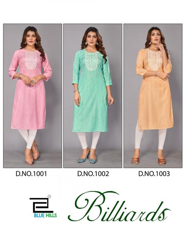 Blue Hills Billiards Rayon Jacquard Kurti Collection